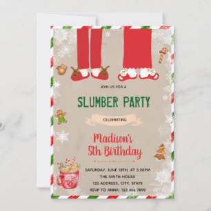 Christmas sleepover party invitation