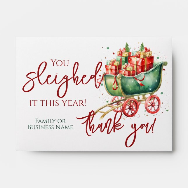 Christmas Sleigh Cash Money Gift Envelope (Front)