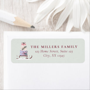 Christmas Sleigh full of gifts Address Label