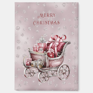 Christmas Sleigh With Gifts Holiday Magnet