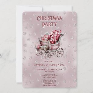 Christmas Sleigh With Gifts Holiday Party Invitation