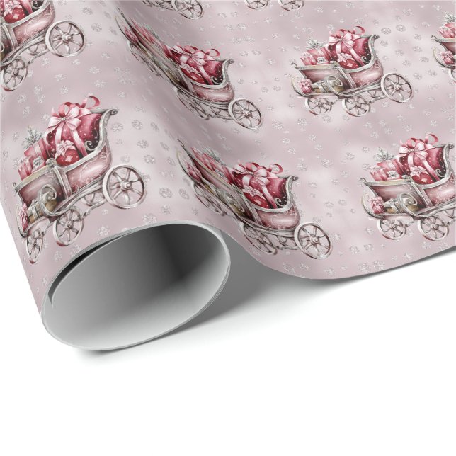 Christmas Sleigh With Gifts Wrapping Paper (Roll Corner)