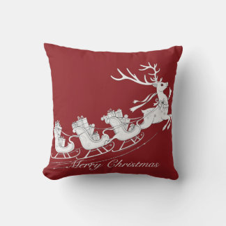 Christmas Sleigh with Reindeer Cushion