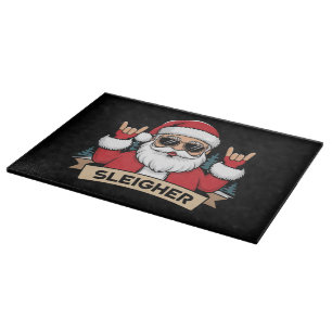 Christmas Sleigher Santa Rock Xmas Rocker Cutting Board