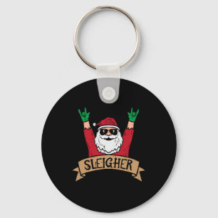 Christmas Sleigher Santa Rock Xmas Rocker Men Wome Key Ring