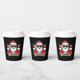Christmas Sleigher Santa Rock Xmas Rocker  Paper Cups
