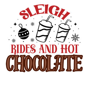 Christmas Sligh Rides and Hot Chocolate Tree Decoration Card