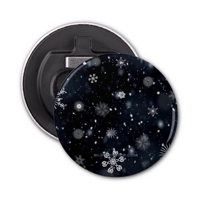 Christmas SlipperyJoe falling various shapes sizes Bottle Opener (Front)