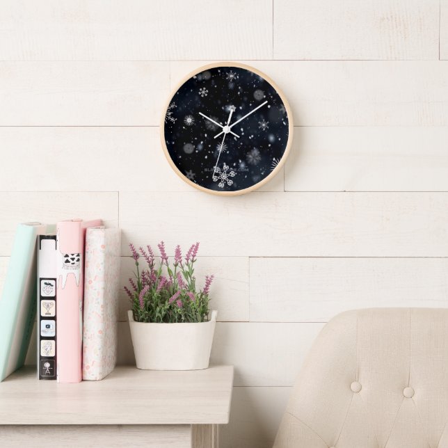 Christmas SlipperyJoe falling various shapes sizes Clock (Reading Room)