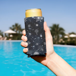 Christmas SlipperyJoe falling various shapes sizes Seltzer Can Cooler