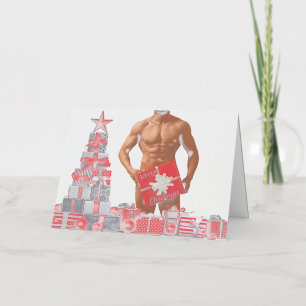 Christmas SlipperyJoe gay pride gifts LGBTQIA wrap Foil Holiday Card