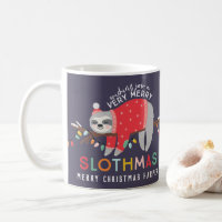 Christmas sloth bright colorful fun photo holiday