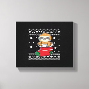 Christmas Sloth Classic T-Shirt Canvas Print