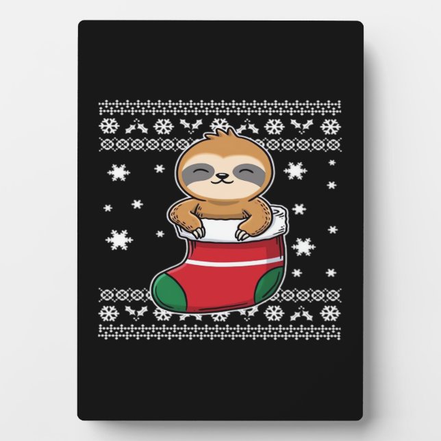 Christmas Sloth Classic T-Shirt Plaque (Front)