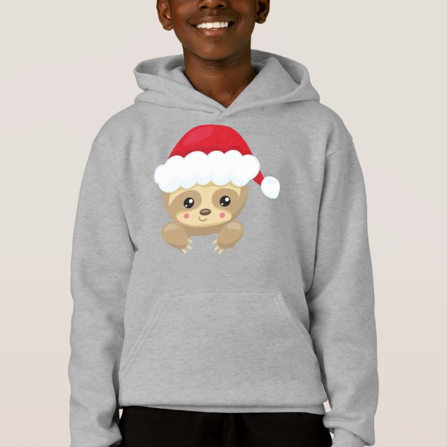 Christmas Sloth, Cute Sloth, Santa Hat, Xmas (Front)