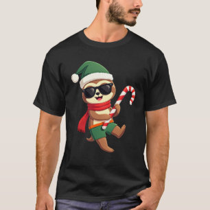 Christmas Sloth Elf Peppermint Candy Cane Shirt Gi