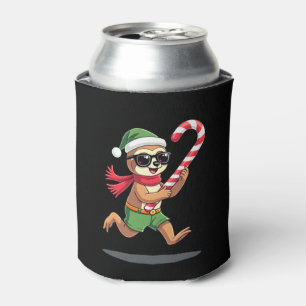 Christmas Sloth Elf Peppermint Candy Cane Shirt Gi Can Cooler