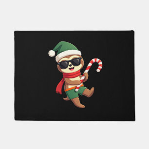 Christmas Sloth Elf Peppermint Candy Cane Shirt Gi Doormat