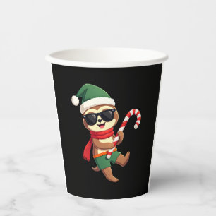 Christmas Sloth Elf Peppermint Candy Cane Shirt Gi Paper Cups
