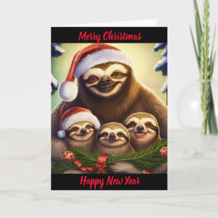 Christmas Sloth Family Card