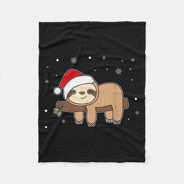Christmas Sloth For Christmas Sweet Sloths  Fleece Blanket (Front)