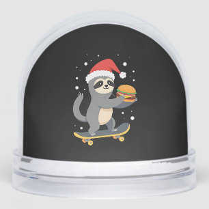 CHRISTMAS SLOTH Funny Christmas Skateboard Sloth ( Snowglobe
