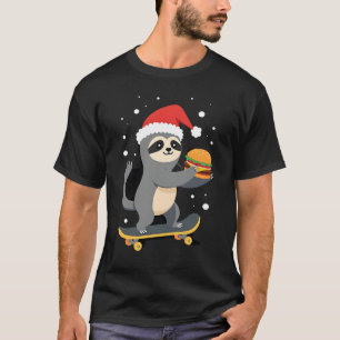 CHRISTMAS SLOTH Funny Christmas Skateboard Sloth ( T-Shirt