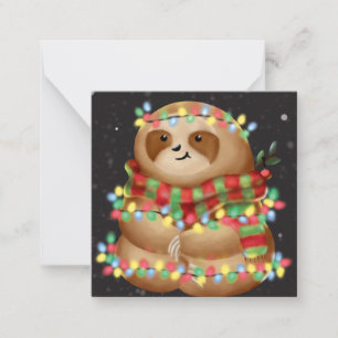 Christmas sloth  holiday card