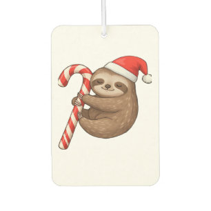 Christmas Sloth Hugging Candy Cane Classic T-Shirt Car Air Freshener