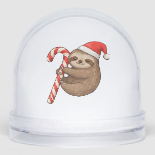 Christmas Sloth Hugging Candy Cane Classic T-Shirt Snowglobe