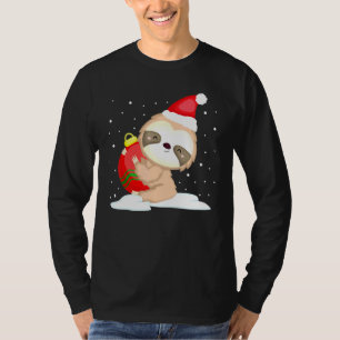 Christmas Sloth Santa Snow For Women Girls Kids Me T-Shirt