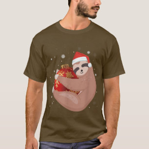 Christmas Sloth Santa Snow T-Shirt