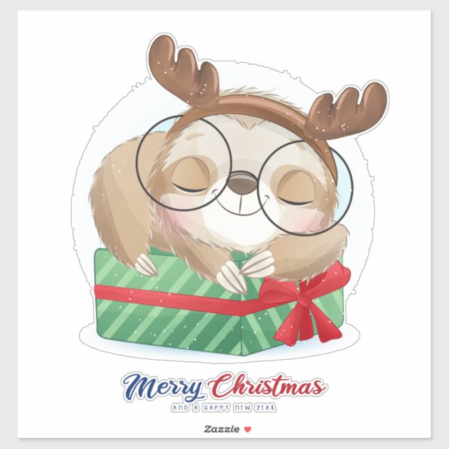 Christmas Sloth Sticker (Sheet)