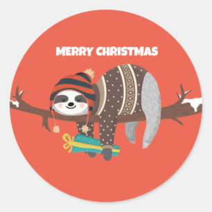 Christmas Sloth stickers