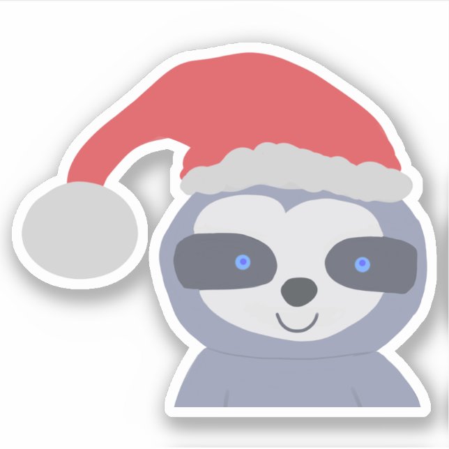 Christmas Sloth with Santa Hat (Front)