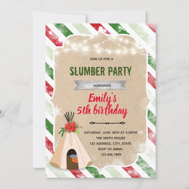 Christmas slumber invitation (Front)