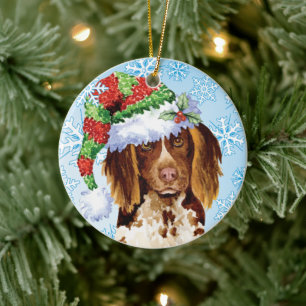 Christmas Small Munsterlander Ceramic Tree Decoration