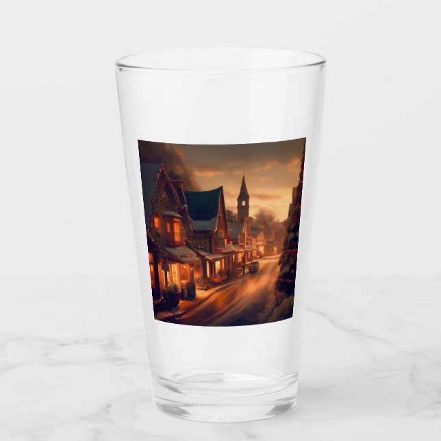 Christmas Small Town 1 Glass (Front)