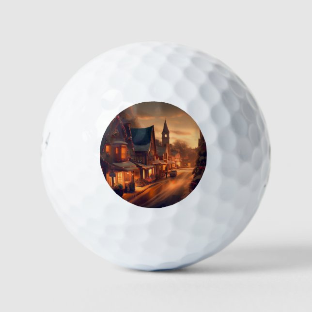Christmas Small Town (1) Golf Balls (Front)