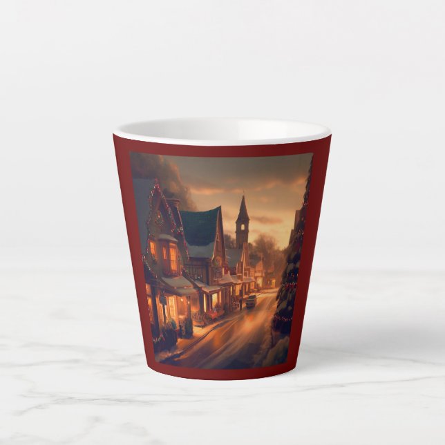 Christmas Small Town 1 Latte Mug (Front)