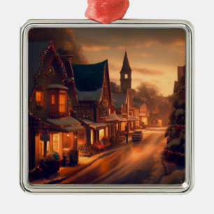 Christmas Small Town 1 Metal Tree Decoration