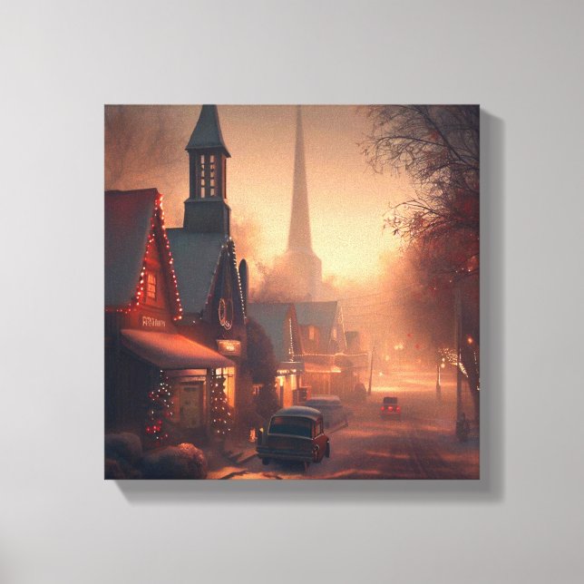 Christmas Small Town 4 Canvas Print (Front)