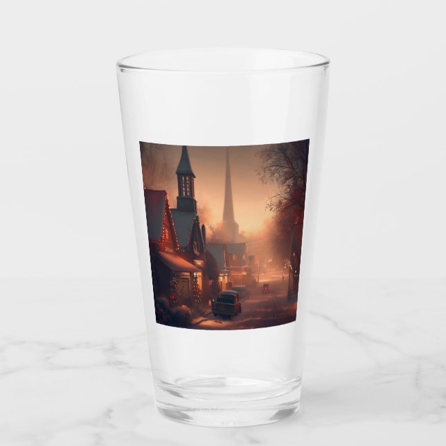 Christmas Small Town 4 Glass (Front)