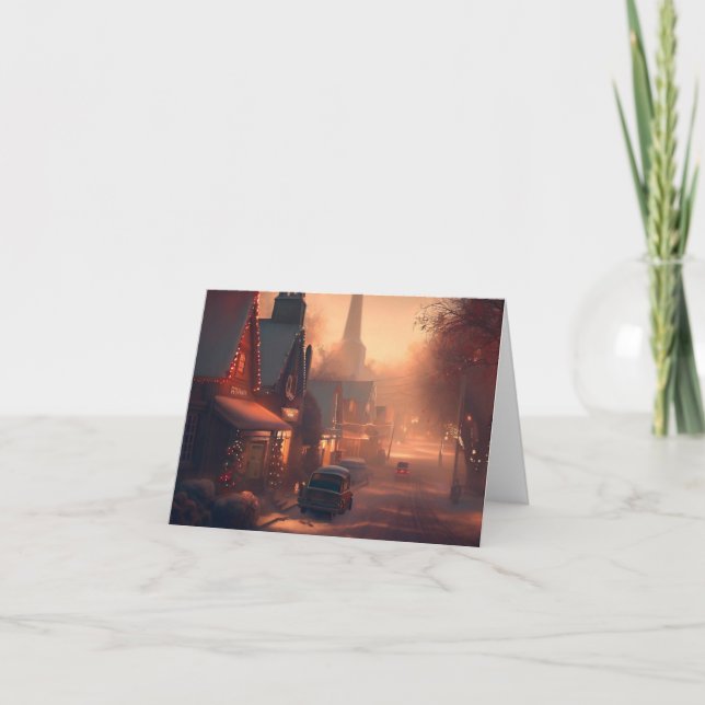 Christmas Small Town 4 Holiday Card (Front)