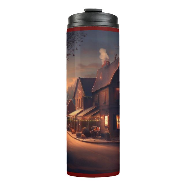 Christmas Small Town 6 Thermal Tumbler (Front)