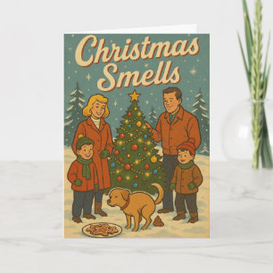 Christmas Smells" Vintage-Style Funny Holiday Card