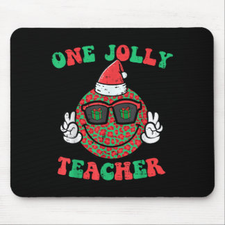 Christmas Smile Peace Jolly Teacher Retro Xmas Mouse Pad
