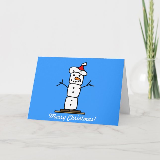 Christmas Smores Snowman Holiday Card (Front)