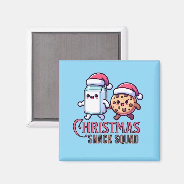 Christmas Snack Squad Milk and Cookie  Magnet (Front/Back)