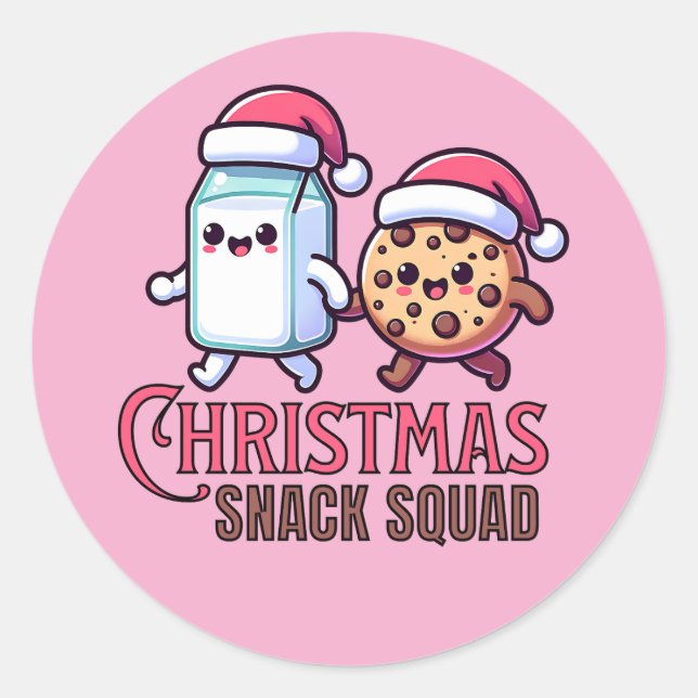 Christmas Snack Squad Milk and Cookie Stickers (Front)